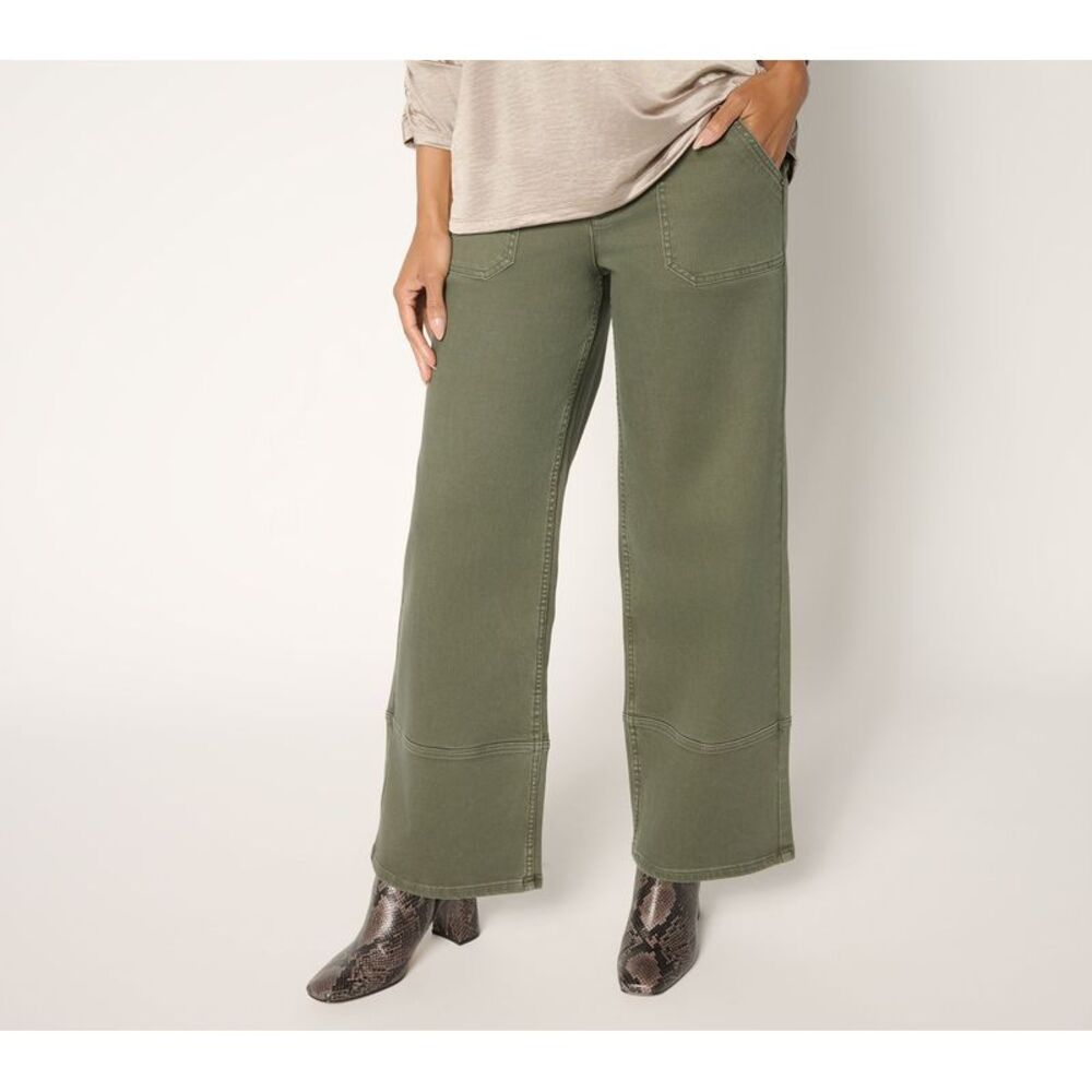 LOGO by Lori Goldstein Women's Petite Pants 10P Make Your Green A726354
